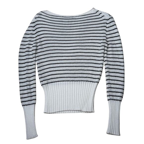 Theory Striped Boatneck Pullover Viscose Sweater - Picture 4 of 10